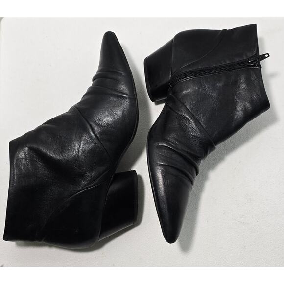 Miz Mooz Women's Ruched Leather Ankle Boots Black Sz 41 - Picture 5 of 9